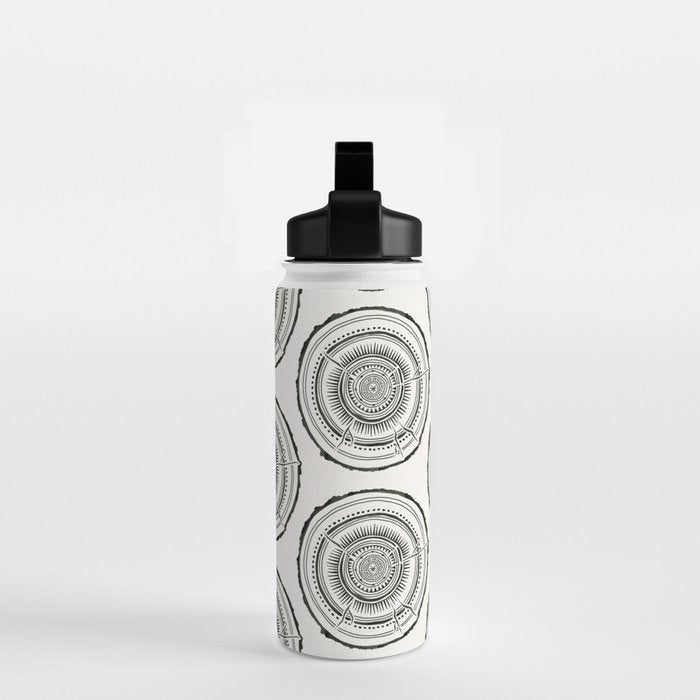 Quaking Aspen - Black Tree Rings Water Bottle Gallery Image 2