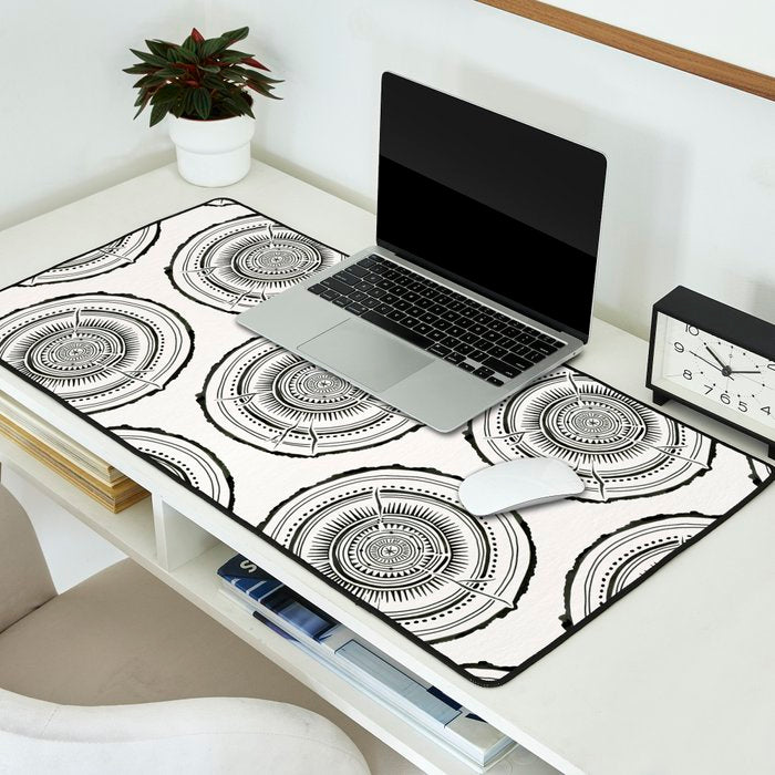 Quaking Aspen - Black Tree Rings Desk Mat Gallery Image 2