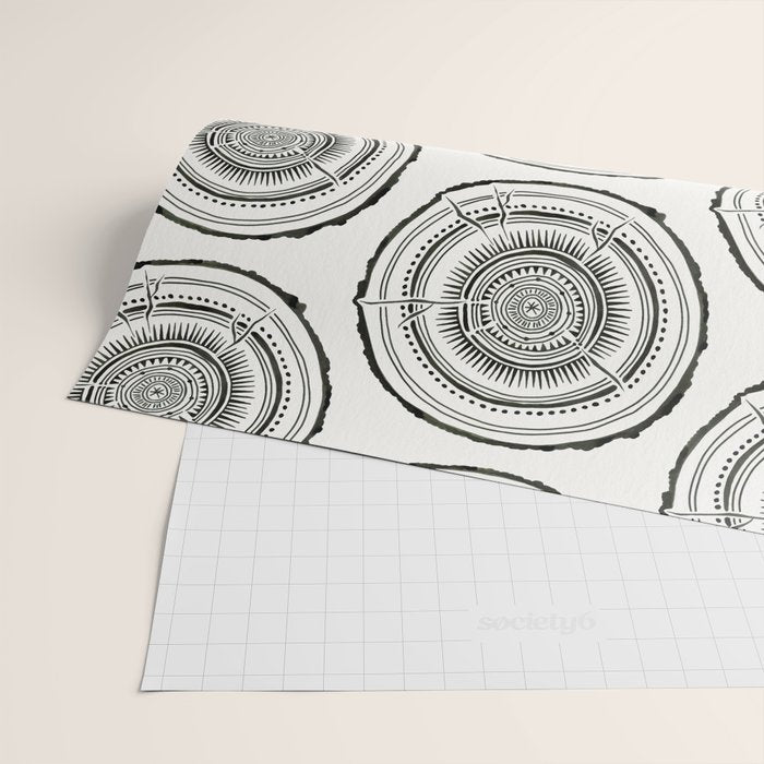 Quaking Aspen - Black Tree Rings Wrapping Paper Gallery Image 2