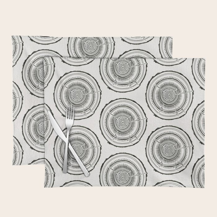 Quaking Aspen - Black Tree Rings Placemat Gallery Image 1
