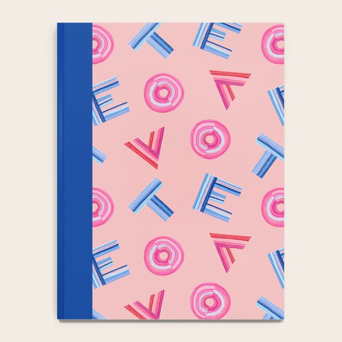Cast Your Vote | Hand-Lettered Pattern in Peach Notebook Gallery Image 4