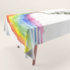 Baby Elephant Spraying Rainbow Tablecloth Gallery Image 1