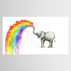 Baby Elephant Spraying Rainbow Tablecloth Gallery Image 2