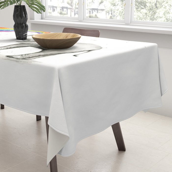 Baby Elephant Spraying Rainbow Tablecloth Gallery Image 3