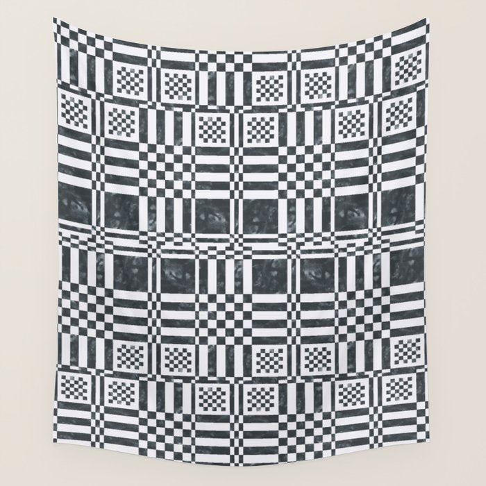 Structured Lines Grid Wall Tapestry Gallery Image 4