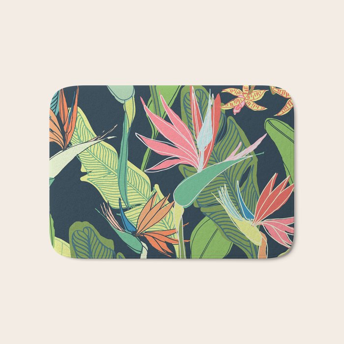 Tropical Bird of Paradise Bath Mat Gallery Image 1