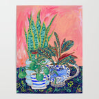 Pink Indoor Plant Still Life with Lion x The Sill Poster Gallery Image 4
