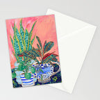 Pink Indoor Plant Still Life with Lion x The Sill Stationery Card Gallery Image 2