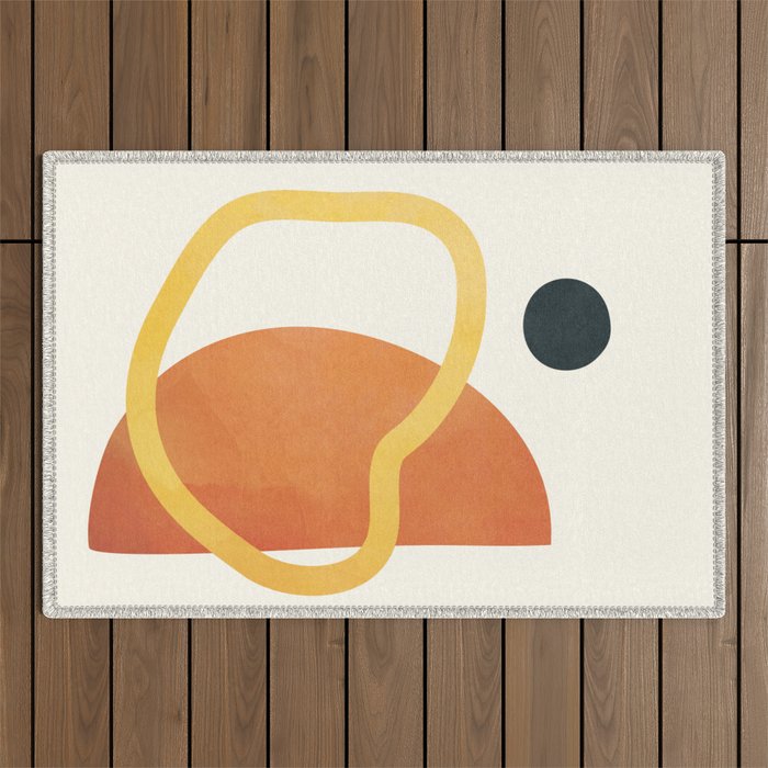 Minimal Abstract Shapes No.40 Outdoor Rug Gallery Image 1