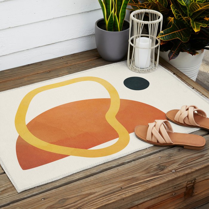 Minimal Abstract Shapes No.40 Outdoor Rug Gallery Image 2