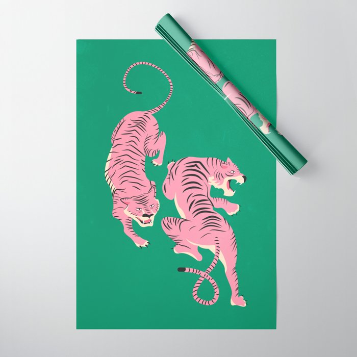 The Chase: Pink Tiger Edition Wrapping Paper Gallery Image 1
