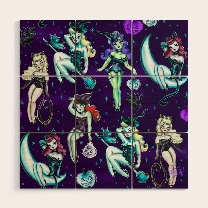 Witches and Black Cats Wood Wall Art Gallery Image 1