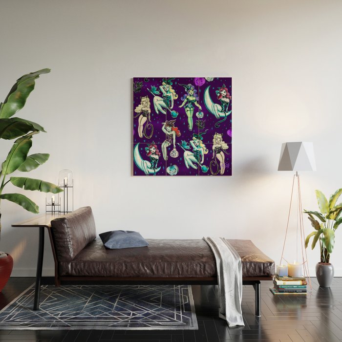 Witches and Black Cats Wood Wall Art Gallery Image 2