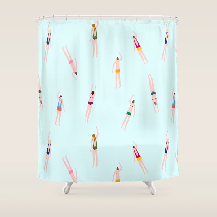 Swimmers in the pool Shower Curtain Gallery Image 1