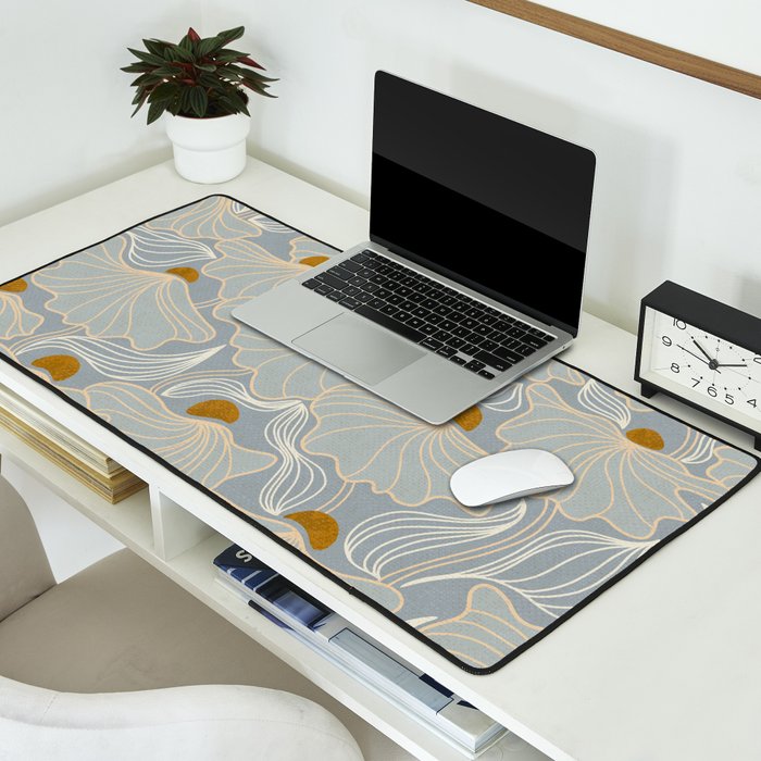 calming essentials Natural flow meadow misty Desk Mat Gallery Image 2