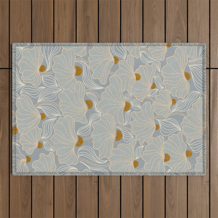 calming essentials Natural flow meadow misty Outdoor Rug Gallery Image 1