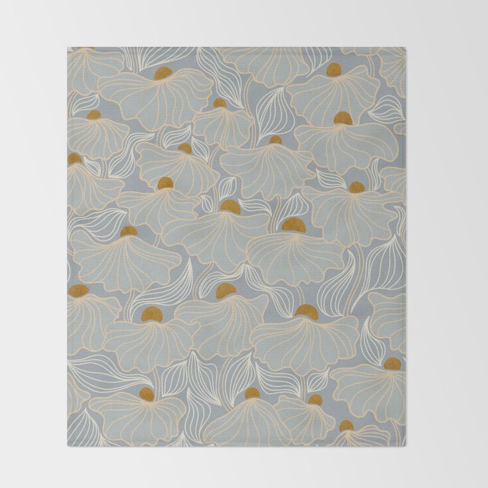 calming essentials Natural flow meadow misty Throw Blanket Gallery Image 2