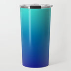 Turquoise Ultramarine Blue Gradient Travel Mug Gallery Image 1
