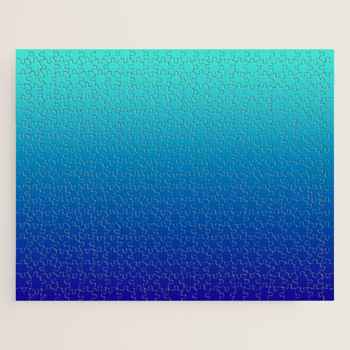 Turquoise Ultramarine Blue Gradient Jigsaw Puzzle Gallery Image 1