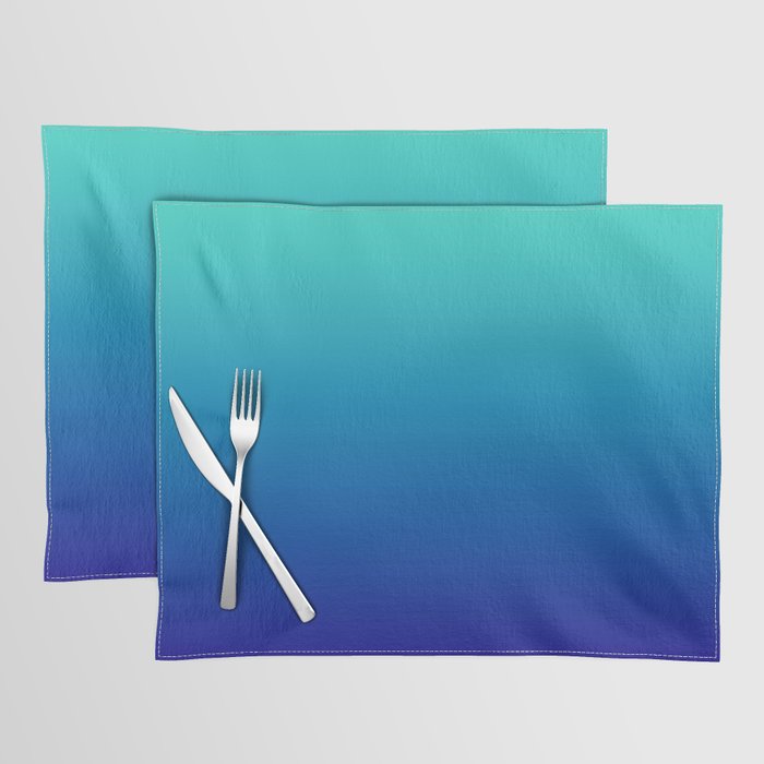 Turquoise Ultramarine Blue Gradient Placemat Gallery Image 1