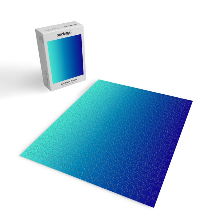 Turquoise Ultramarine Blue Gradient Jigsaw Puzzle Gallery Image 2