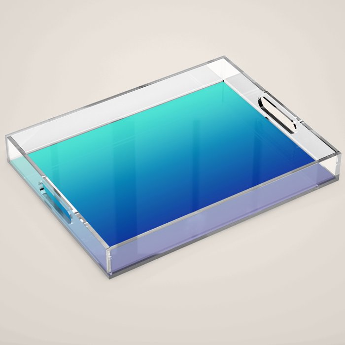Turquoise Ultramarine Blue Gradient Acrylic Tray Gallery Image 1