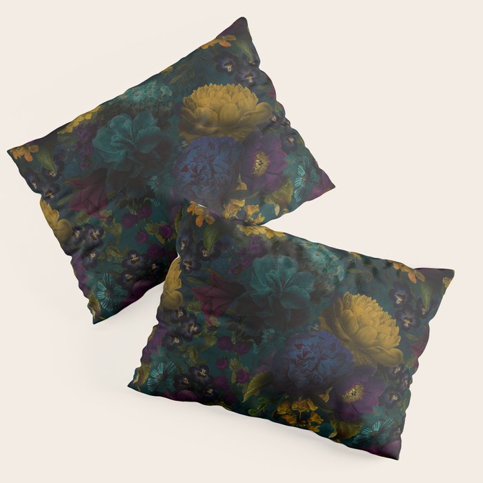 Before Midnight Blue Hour Vintage Flowers Garden Pillow Sham Gallery Image 1