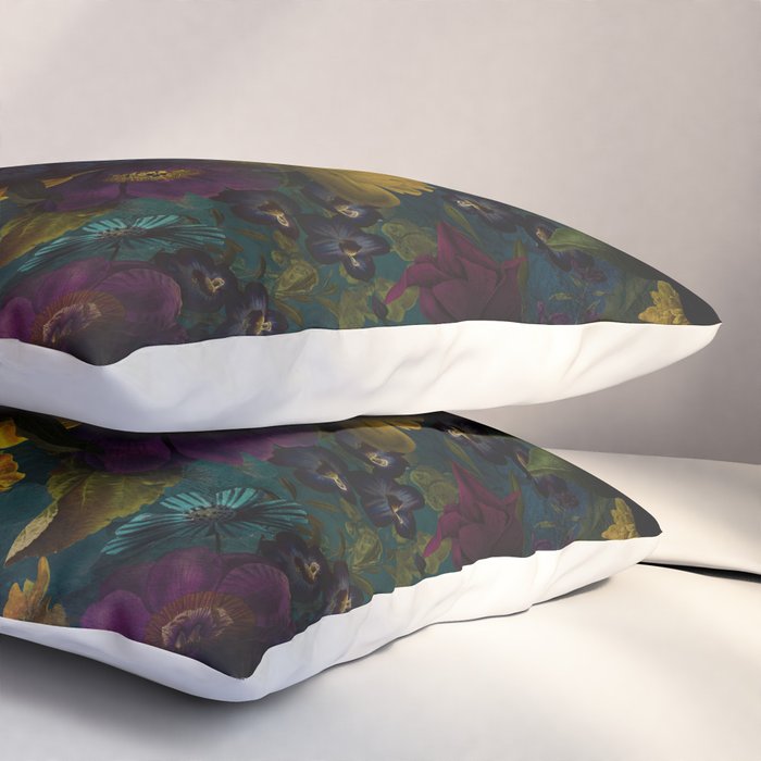 Before Midnight Blue Hour Vintage Flowers Garden Pillow Sham Gallery Image 3