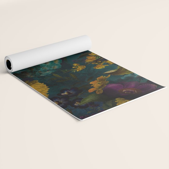 Before Midnight Blue Hour Vintage Flowers Garden Yoga Mat Gallery Image 2