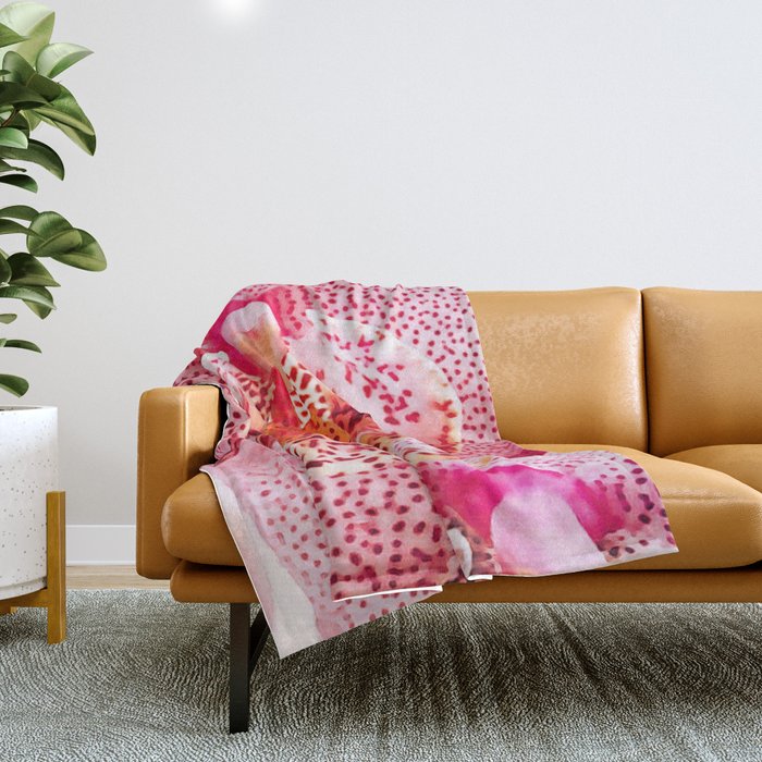 Close up Orchid 37 Throw Blanket Gallery Image 1