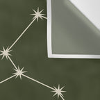 Leo Zodiac Star Constellation Line Art Moss Green Wall Tapestry Gallery Image 3