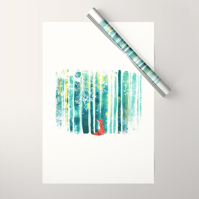 Fox in quiet forest Wrapping Paper Gallery Image 1