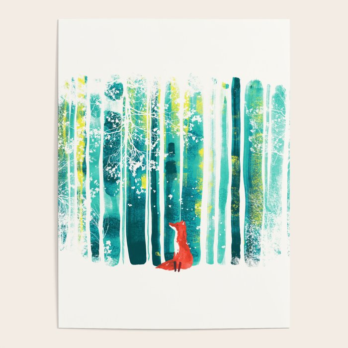 Fox in quiet forest Poster Gallery Image 4