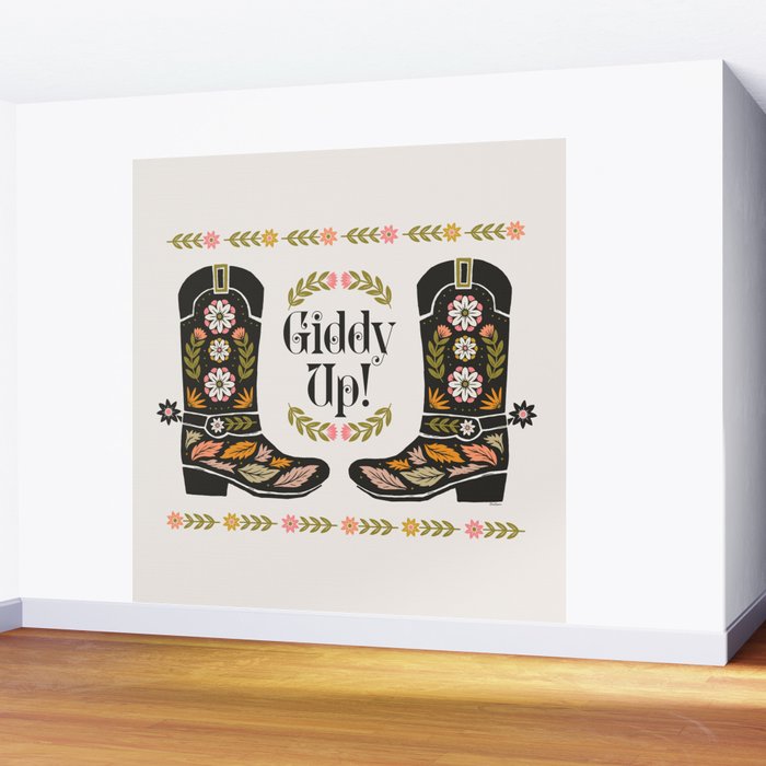 Giddy Up - Cowgirl Boot Wall Mural Gallery Image 2