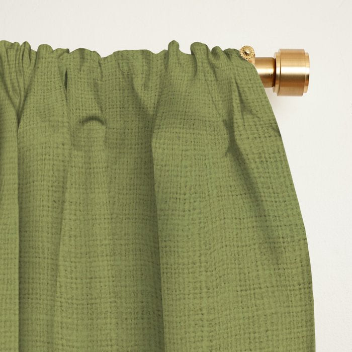 Modern Boho Art Nouveau Floral 3.3 ochre green grey Window Curtain Gallery Image 2