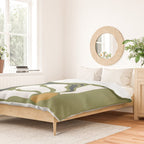 Modern Boho Art Nouveau Floral 3.3 ochre green grey Duvet Cover Gallery Image 2