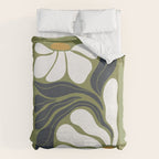 Modern Boho Art Nouveau Floral 3.3 ochre green grey Duvet Cover Gallery Image 6