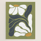 Modern Boho Art Nouveau Floral 3.3 ochre green grey Jigsaw Puzzle Gallery Image 1