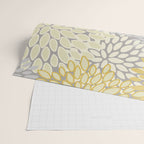 Floral Prints, Soft Yellow and Gray, Modern Print Art Wrapping Paper Gallery Image 2