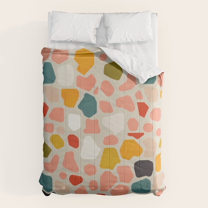 terrazzo mosaic shapes modern Comforter Gallery Image 6