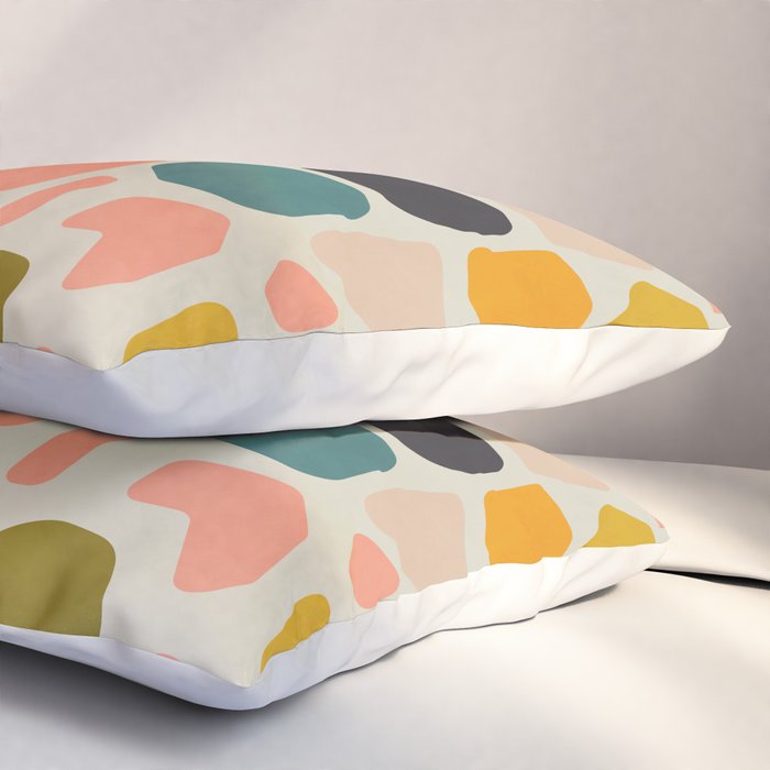 terrazzo mosaic shapes modern Pillow Sham Gallery Image 3