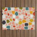 terrazzo mosaic shapes modern Outdoor Rug Gallery Image 1