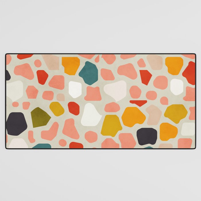 terrazzo mosaic shapes modern Desk Mat Gallery Image 3