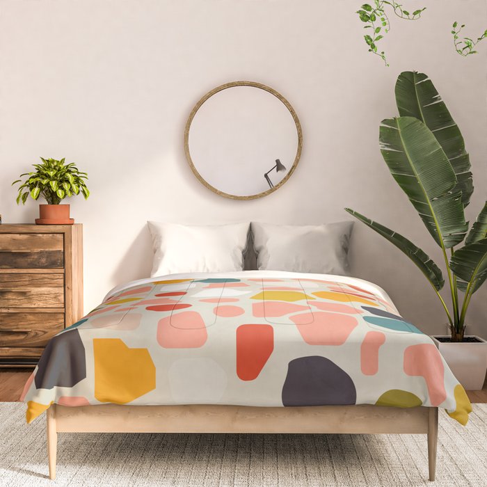 terrazzo mosaic shapes modern Comforter Gallery Image 3