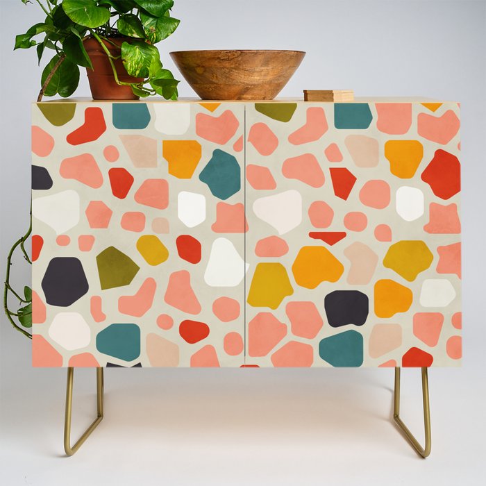 terrazzo mosaic shapes modern Credenza Gallery Image 1
