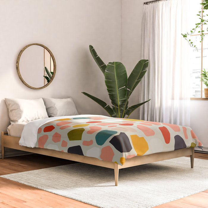 terrazzo mosaic shapes modern Comforter Gallery Image 2