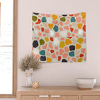 terrazzo mosaic shapes modern Wall Tapestry Gallery Image 2