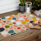 terrazzo mosaic shapes modern Outdoor Rug Gallery Image 2