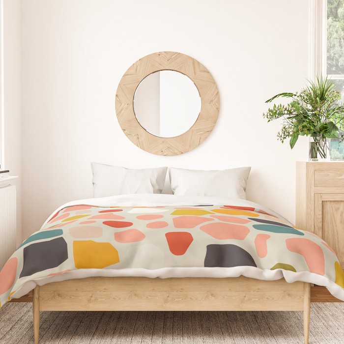 terrazzo mosaic shapes modern Duvet Cover Gallery Image 3
