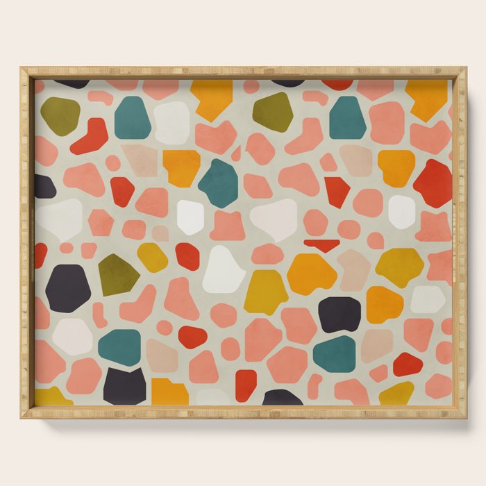 terrazzo mosaic shapes modern Serving Tray Gallery Image 1